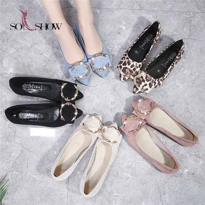 

2021 latest design fashion casual ladies flat shoes comfort suede lady shoe