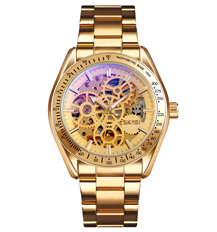 

Luxury automatic watch SKMEI 9194 mechanical watch water resistant wristwatches with gold plated, 5 colors