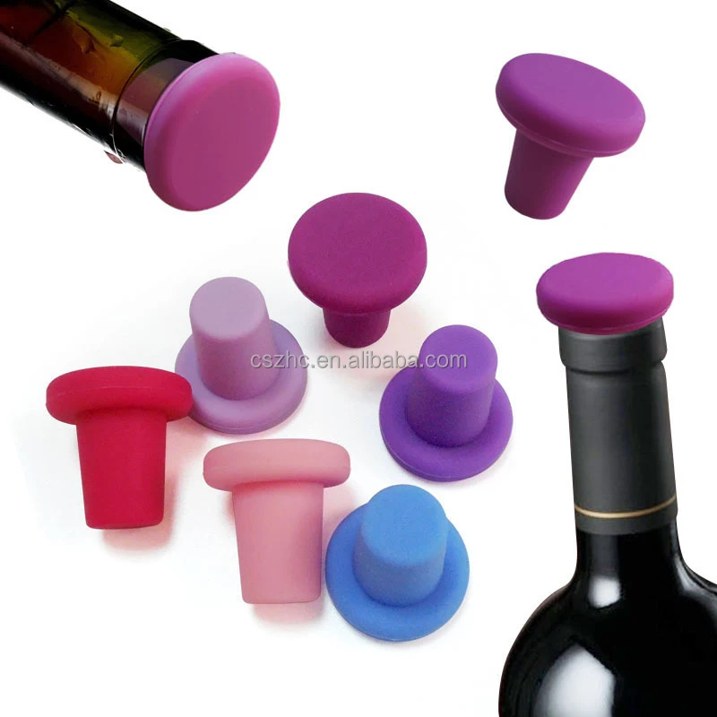 

Reusable Sparkling Silicone Wine Bottle Stopper and Beverage Bottle Stopper with Grip Top for Keep the Wine Fresh