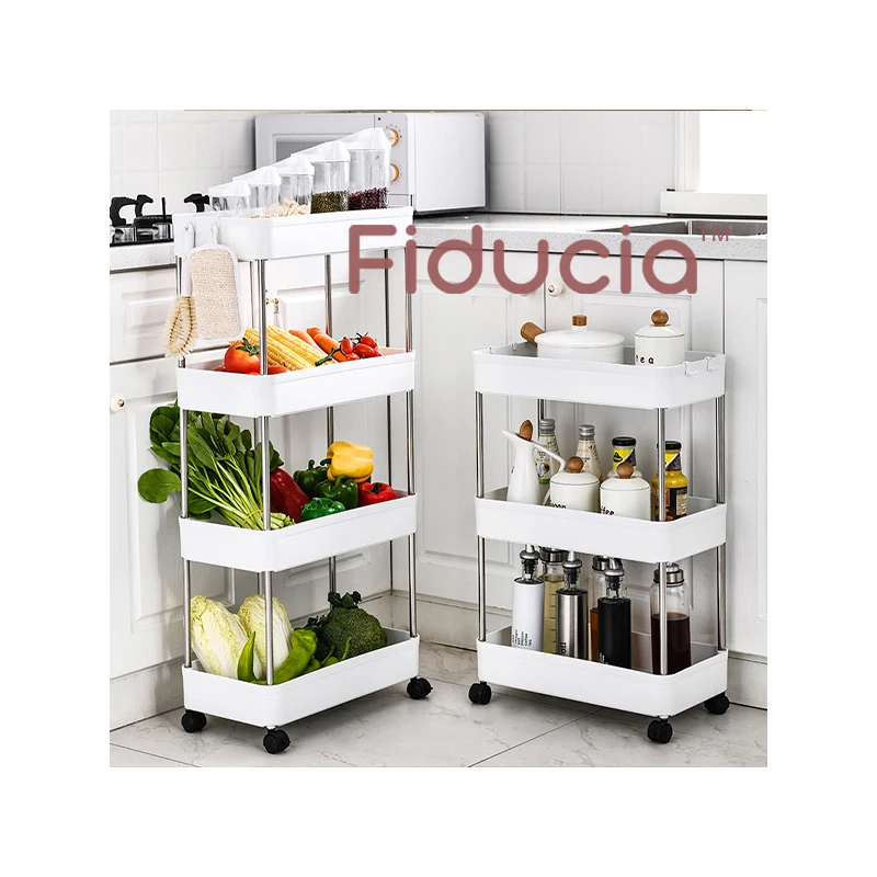 

Amazon Hot Sale 2/3/4 Layer Gap Bathroom Storage tower Kitchen Fridge Side Shelf Removable With Wheels kitchen Storage Rack