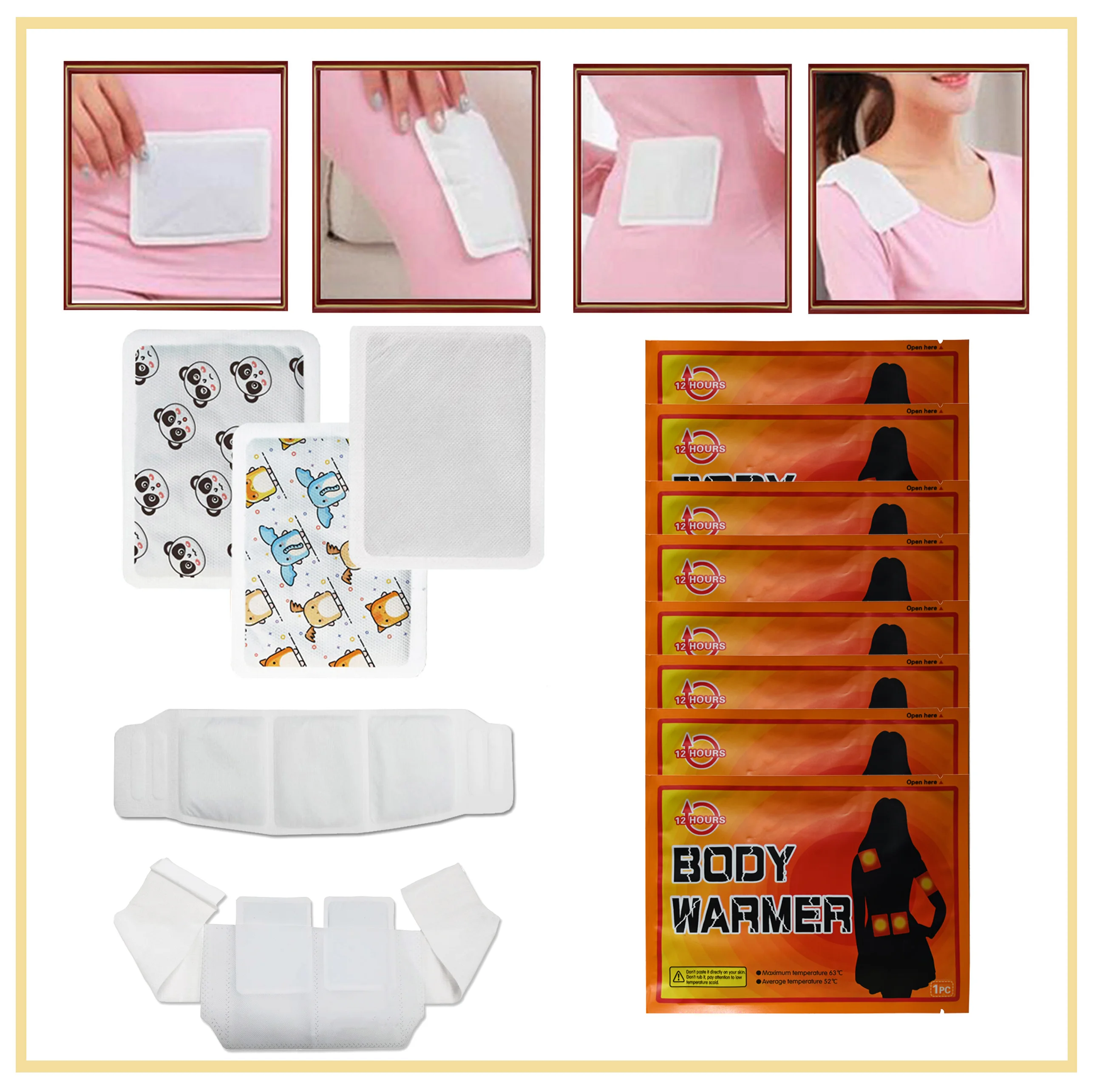 
Hot Instant adhesive body warmer sticker patch pad 12 hour menstrual cramps pain relief air activated neck heat patch back 