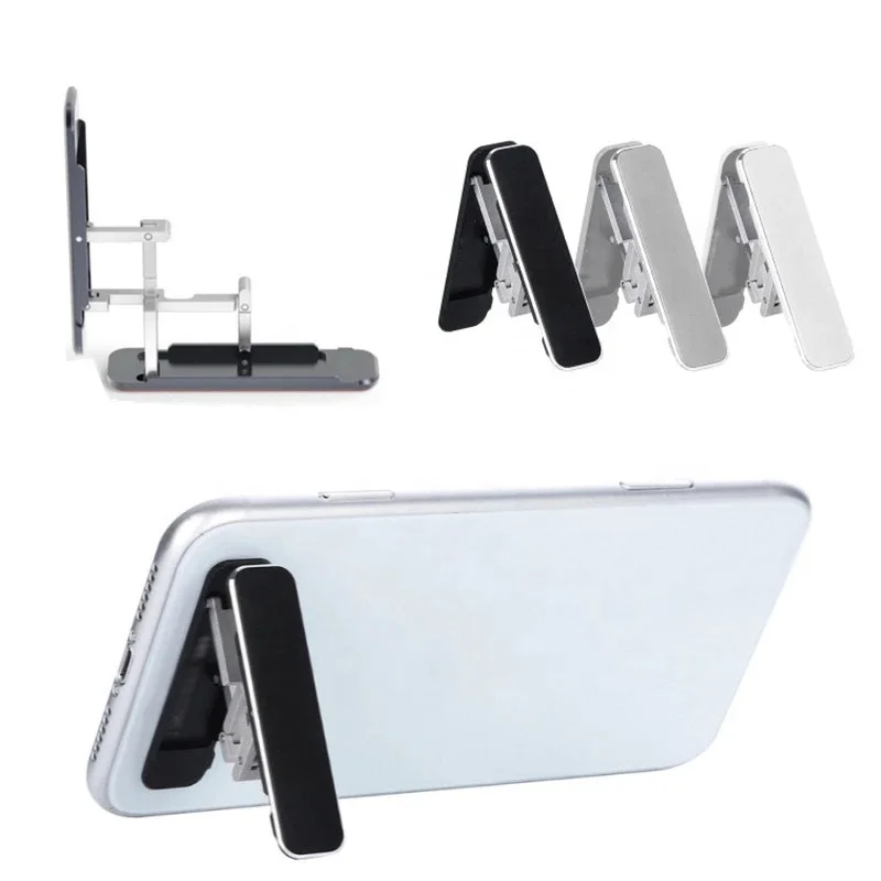 

Folding Aluminum Alloy Portable Universal Mini Metal Invisible Foldable Desktop Mobile Phone holder Stand for iphone, Customized