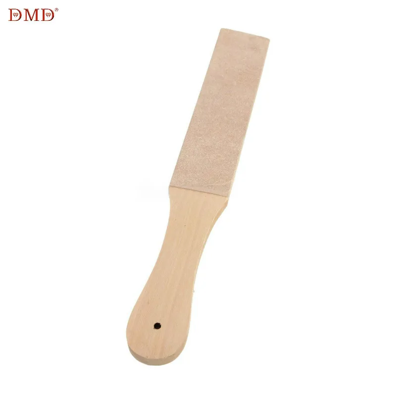 

DMD Leather Knife Sharpener Sharpening Strop With Wooden Handle Handmade and Sharpening Wax For Home Knives sharp