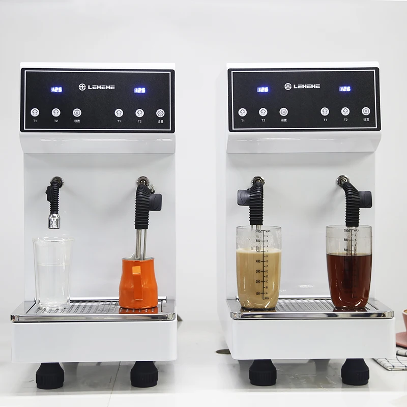 Lehehe Commercial Stainless Steel 8L 3000W Milk Frothing Machine with Steam for Espresso & Coffee