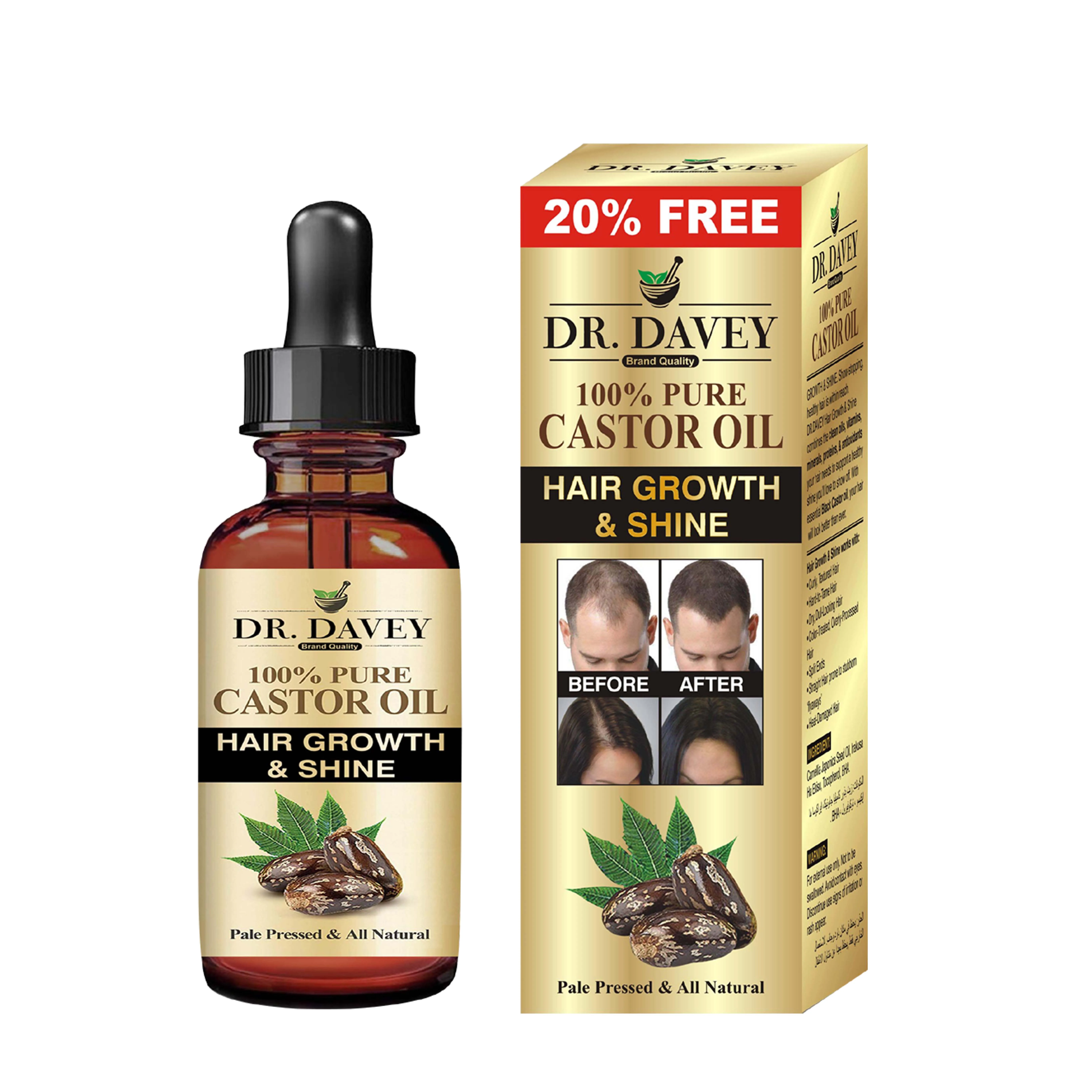 

DR.DAVEY Castor oil hairgrowth&shine Anti-hair loss control oil anti-dandruff for hair repair, Brown