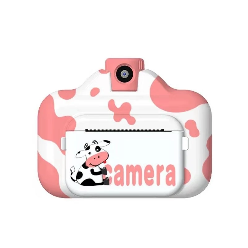 

2.4 inch Screen 1200mAh Big Battery Three-in-one Photo Video Multi-function Milk Cow WiFi Printing Camera for Children