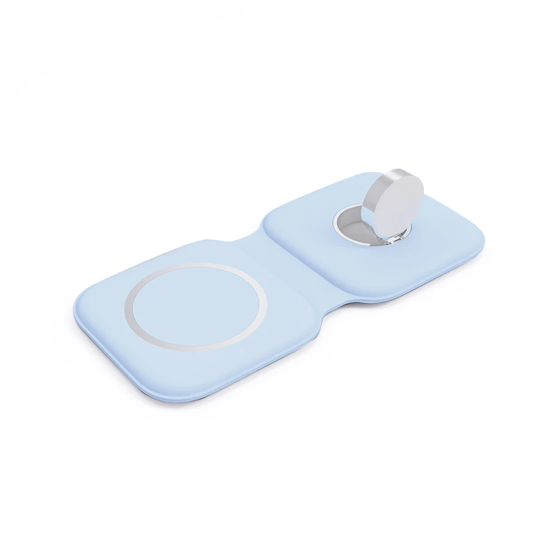 

2021 New Folding 15W Duo Wireless Charger Station Foldable 2 In 1 Magnetic Dual Charger For Iphone 12 13 Series, White