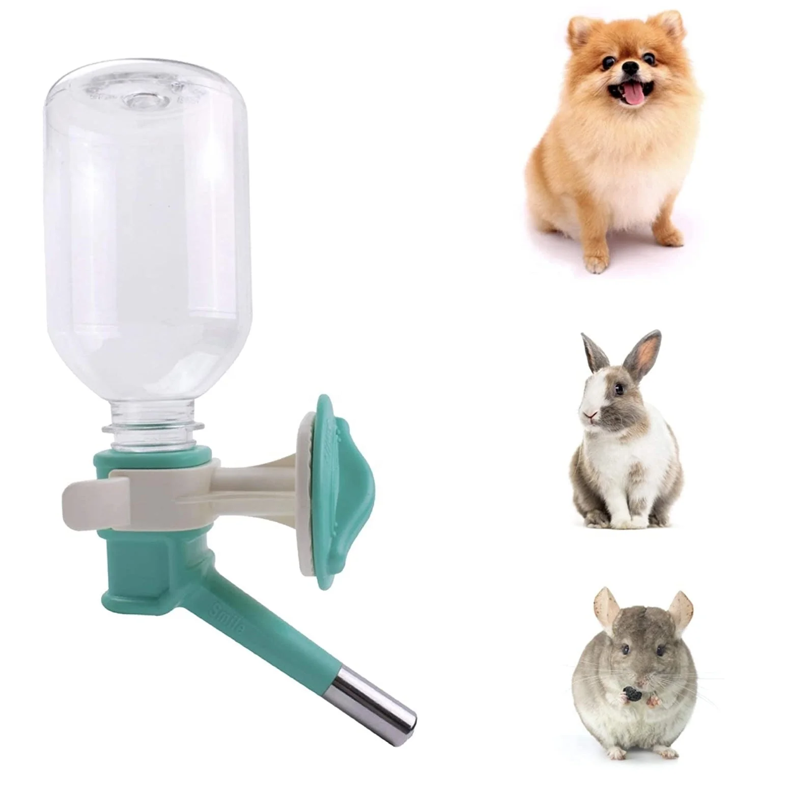 

330ML Pet Lengthened Copper Head Water Spout Drinking Water Bottle For Dog Cat Rabbit Hamster Water Bottle