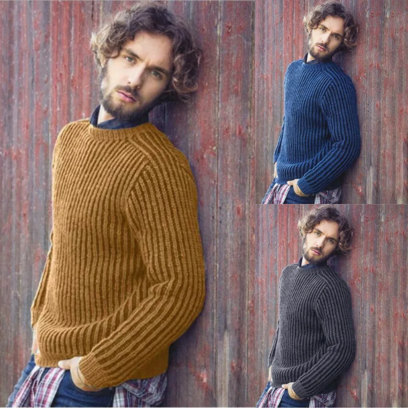 

2021 men designer sweater clothing solid color acrylic knitted pullover sweaters, Different colors and support to customized