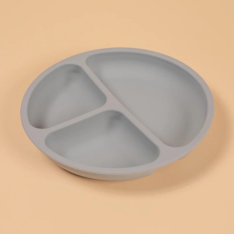 

Hot selling bpa free food grade unbreakable silicone tableware food divided plate for baby