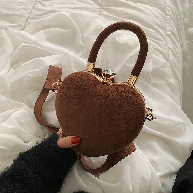 

Fashion Heart Hand Bags Women Handbags Ladies Shoulder Velvet Purses and Handbags for Women Luxury, Customized color