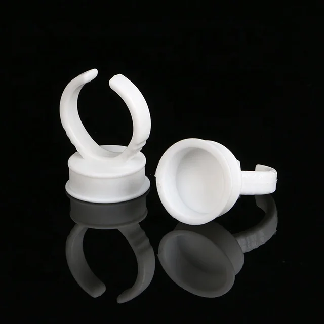 

CHARMING TATTOO Disposable Plastic Tattoo Microblading Ink Pigment Ring Cup, White