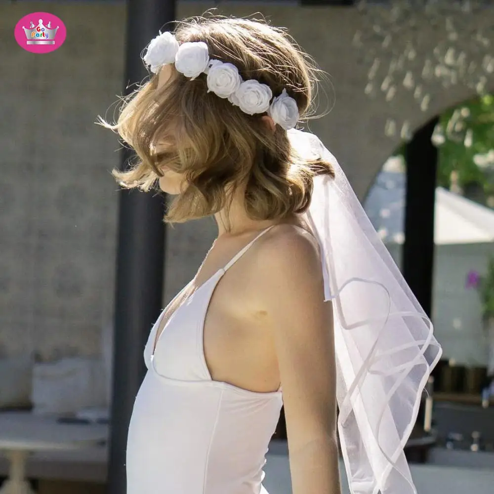 

Go Party Wholesale hot wedding flower crown wreath veil bride wedding veil