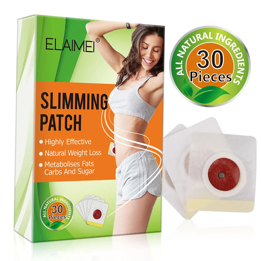 

ELAIMEI Private Label High Effective Natural Herbal Slimming Patch Belly Weight Loss Fat Burning Slim Patches