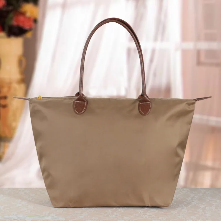 

leather bags PET Plastic Bottle Recycled Polyester Nylon Ripstop Folding Bag nylon shoulder bag