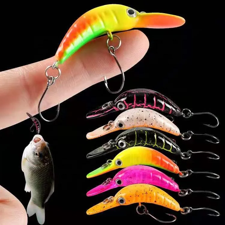 

35mm 2.6g Japan Minnow Fishing Lure Mini Trout isca artificial Pesca Single Hook HHM21, 6 colors
