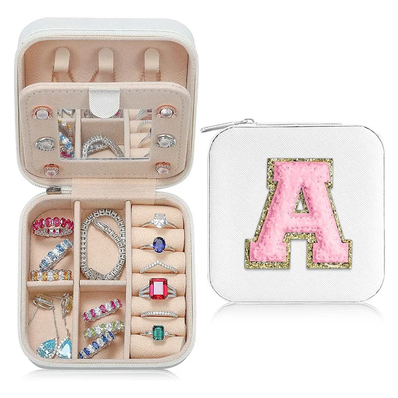 

New Fashion Creative Alphabet Jewelry Box Portable Small Square A-Z Box for Gift