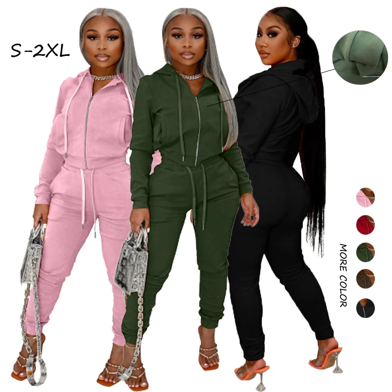 

2021 Fall Fashion Long Sleeve Winter Knit Jogger Set Outfit knitted two piece set