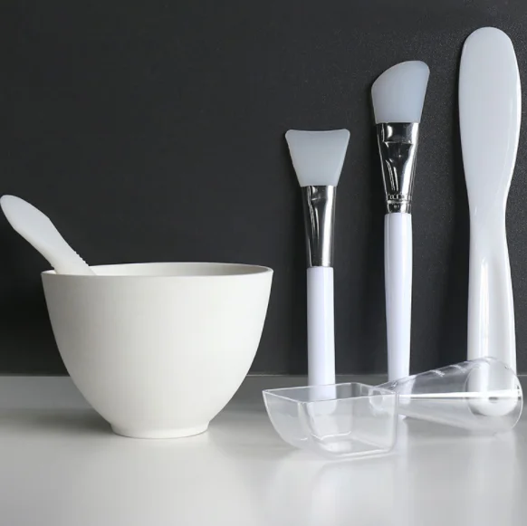 

Facial Mask Mixing Bowl Set/ DIY Silicone Facial Mask Mixing Tool Kits with Mask Bowl Brushes Stick Spatula, As pics