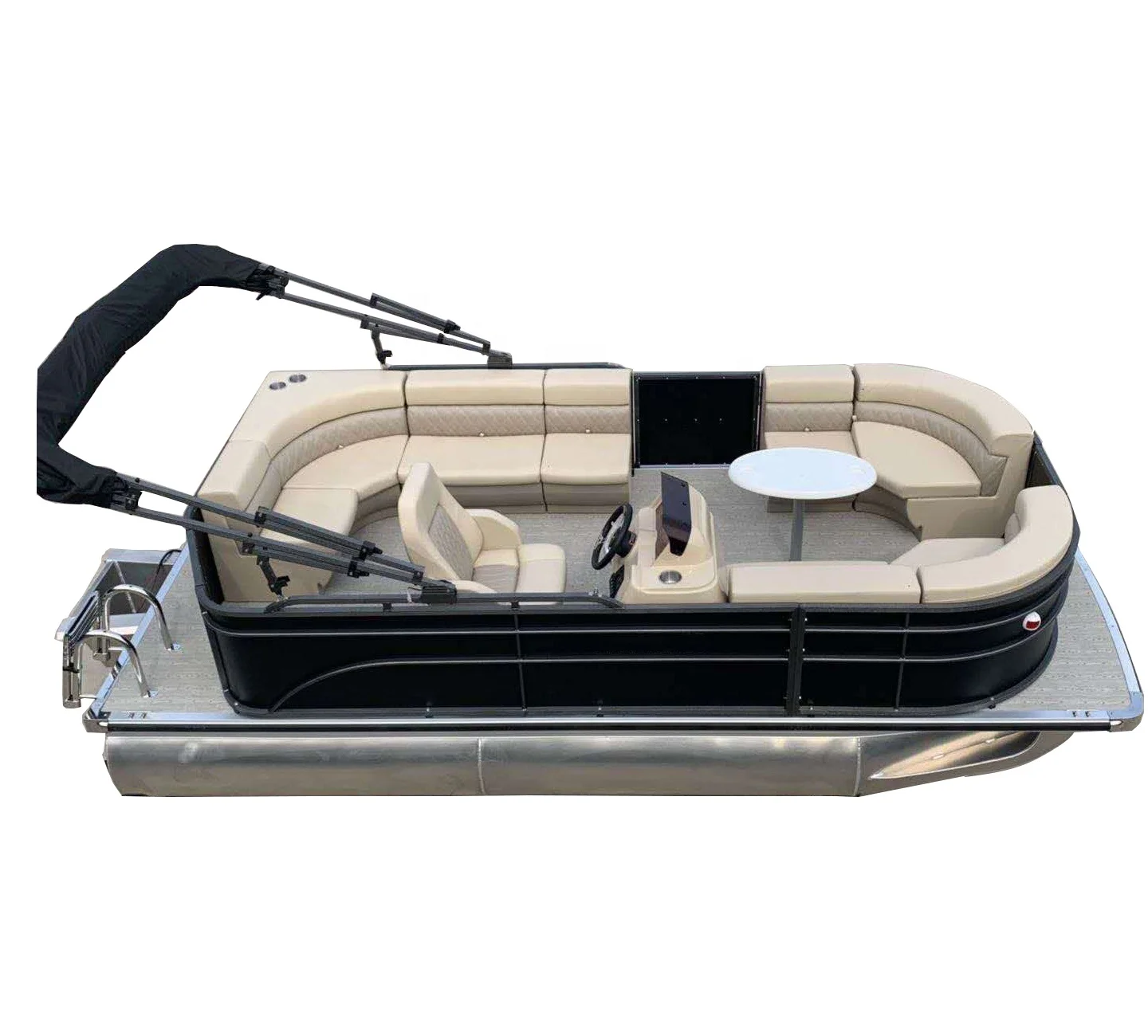 

Best Recreational Floating Aluminum Electric Pontoon fishing boat, Customized color