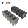 5225 Series 1*4 Port RJ11 Modular Jack Connector 6Pin 6 Contact DIP 90 Degree With Hook