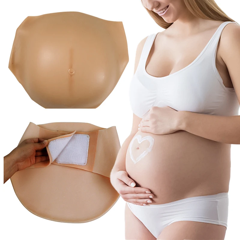 

Realistic Different Months Weight Silicone Pregnant Belly Fake Props Wearing Clothing For Cosplay Photograph With Tape