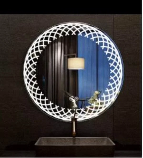 Unique Design Round shape dimmable led lights bathroom wall led makeup mirror