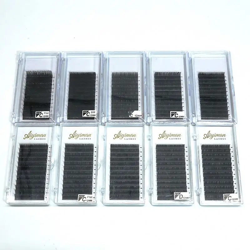 

matte mink Korean PBT material lashes Individual eyelash extensions, Natural black