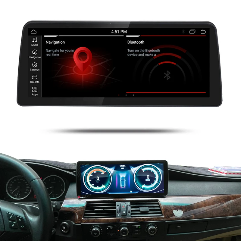 

KANOR Qual comm 8core cpu 4g ram 64g rom full touch display car gps navigation for bmw e60 12.3" Android 10