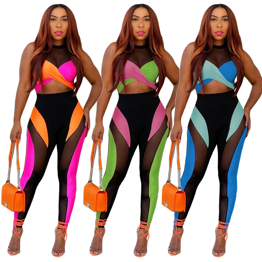 

EB-2022050603 Women Ladies Spring Sexy Summer 2 Piece Pants Set Clothing Tracksuits Ladies Two Piece Sweat Pant Set Joggers