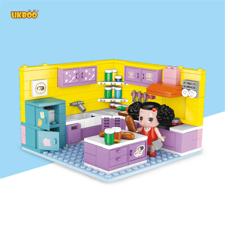 

235PCS Ddung Kitchen New Creative Cute Anime Action Figure Ddung Family Princess House Bricks Toys Birthday Building Block