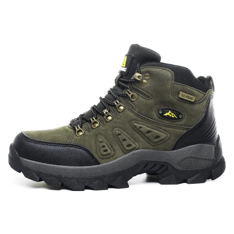 

Wholesale Anti-slip Moutain Climbing Shoes Comfortable Mens Hiking Boots Waterproof Hiking Shoes for lovers, Army green plus velvet, khaky plus velvet, gray plus velvet
