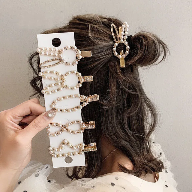 Fashion Women Girl Pearl Barrette Hair Clip Stick Hairpin Hair Accessories Gift 