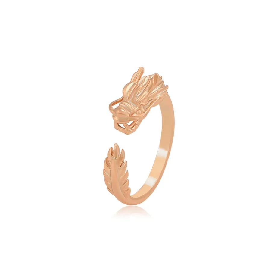 

A00725435 xuping jewelry Wholesale Fashion Domineering Rose Gold Chinese Dragon Open Ring Adjustable Women's Ring