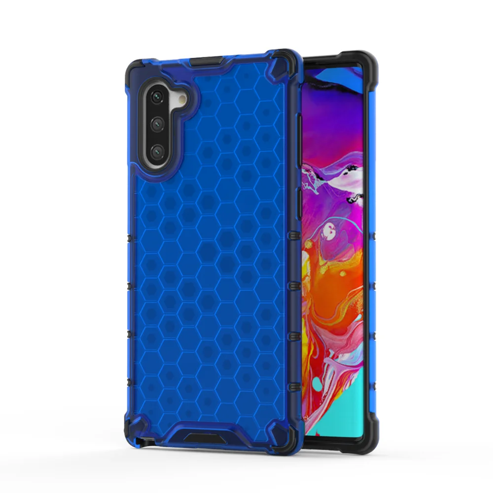 

Honeycomb Design Anti-drop Transparent Blank Phone Case For Samsung Galaxy Note 10 Back Cover