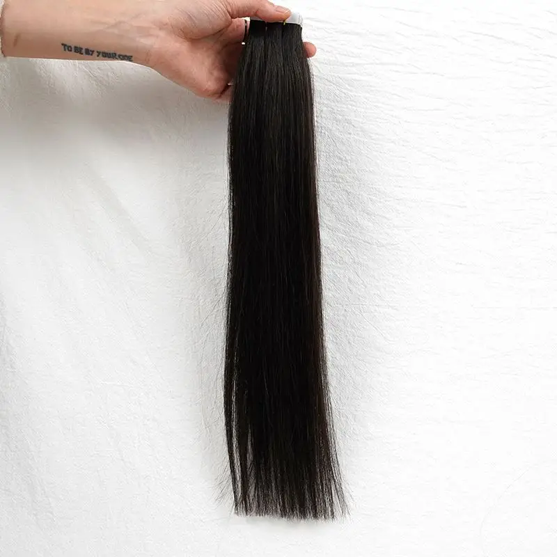 

High quality hand tied cuticle aligned virgin remy human hair double drawn seamless Invisible skin weft tape hair extension, Accept customer color chart