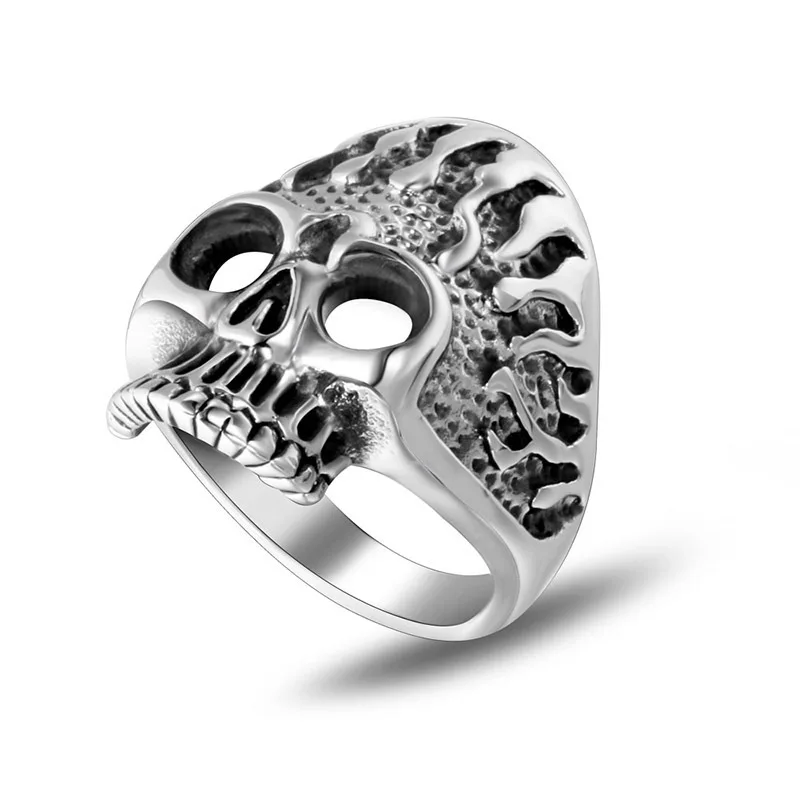 

Evil spirit skull titanium steel men's domineering single fashionmonger punk exaggerated index finger ring