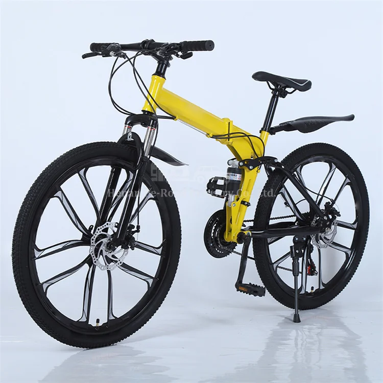 

Outdoors Cycling Road Carbon Fiber Folding Bicycle 26 Inch Alloy frame 27 Speed Mountain Sport Bike, Black,yellow,white,red