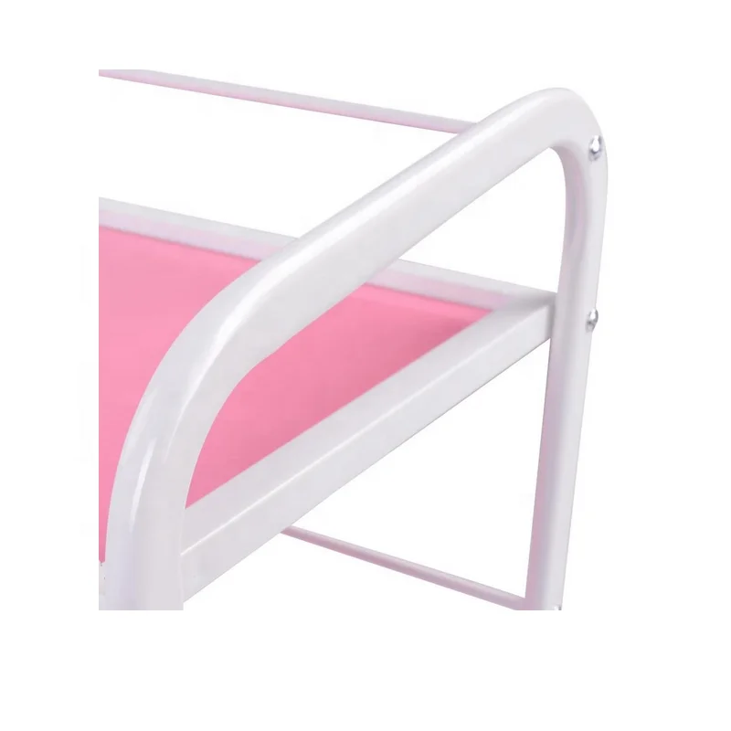
hot sell three layer glass pink color beauty modern salon trolley 