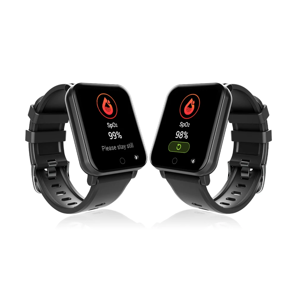 

2022 touch color screen SPO2 Blood Oxygen Smart Watch with Body Temperature Heart Rate HRV and Stress