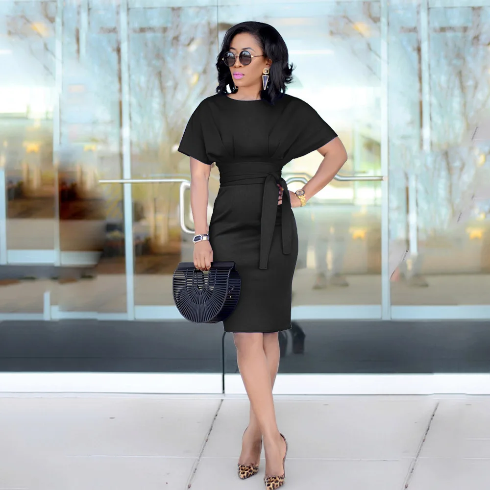 2020 Wholesale 5 Colors Bodycon Dress Long For Office Ladies