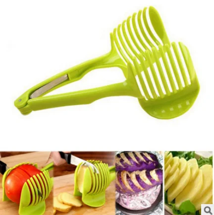 

Plastic Potato Slicer Tomato Cutter Tool Shreadders Fruit Lemon Cutting Holder Slice Assistant Cooking Tools Kitchen Accessories