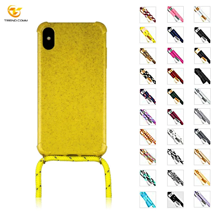 

For iPhone Xs Max Cross Phone Cases TPU, Loop Strap Biodegradable Phone Cover