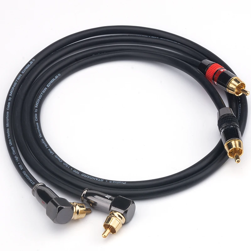 

QINCROWN Pair Hifi Power Amplifier Audio Cable Gold Plated RCA Plug Signal Line