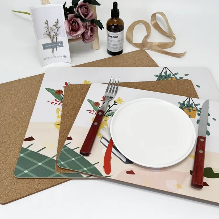 Cork Hardboard Placemat Floral