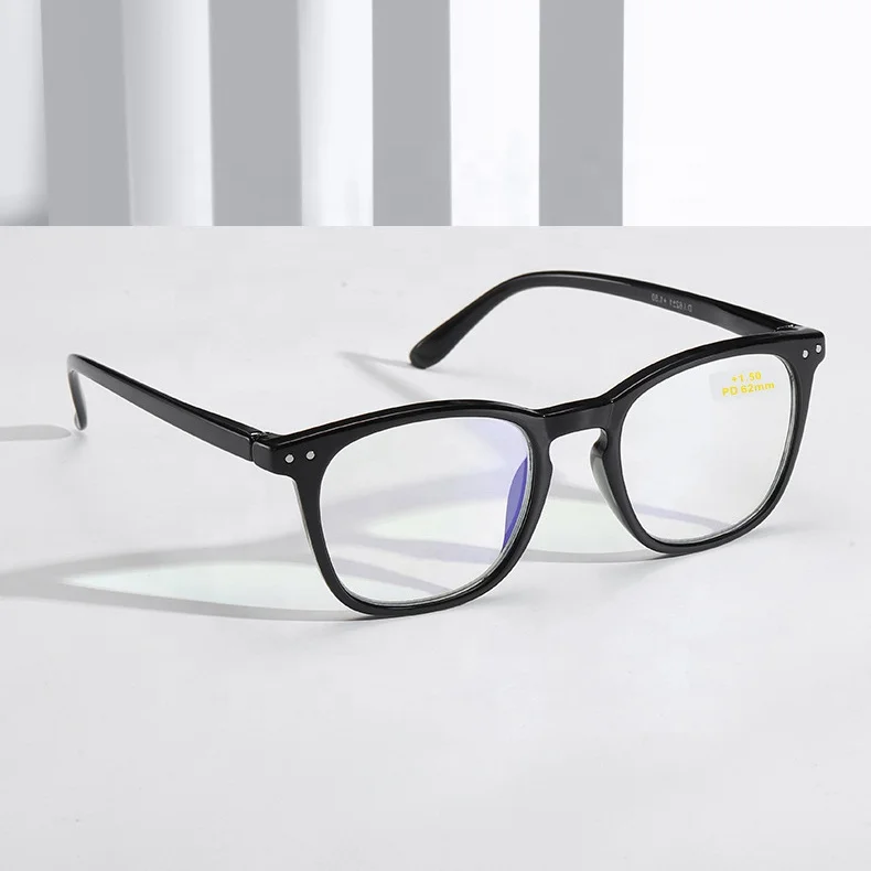 

Sunbest Eyewear 91104 High Quality Classic TR90 Rivet Square Unisex Reading Glasses Anti Blue Light Presbyopic Glasses, Customize color
