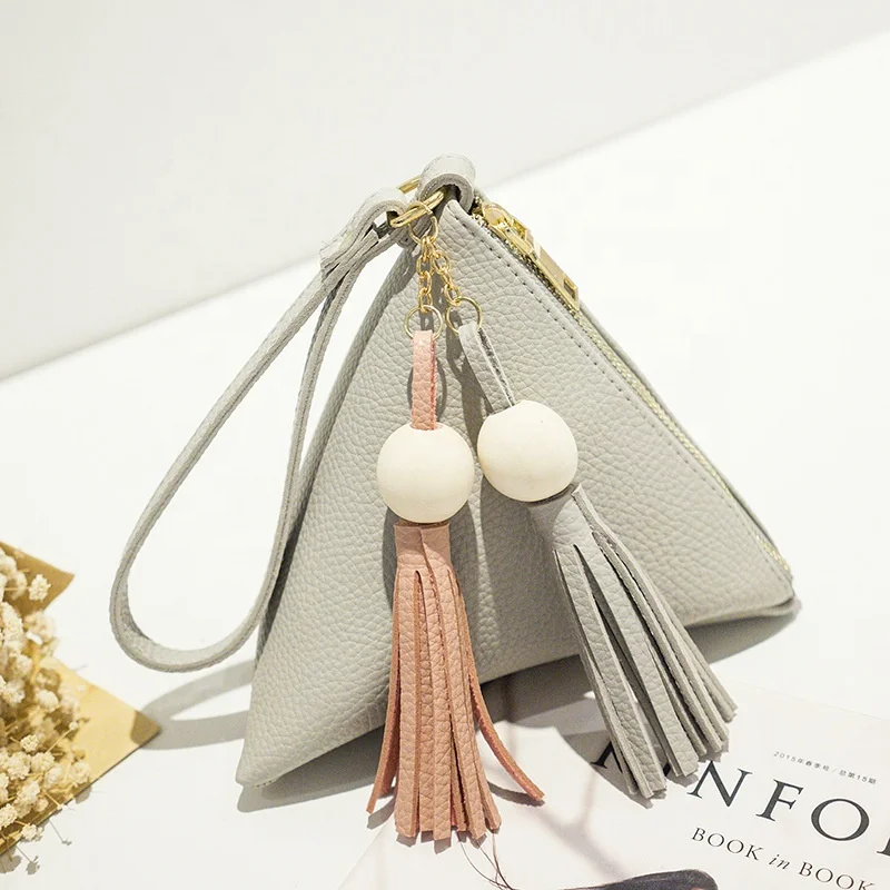 

DLL313 Factory direct sale girls fall bag lady handbag tassel mini triangle fashion handbags 2020 fall