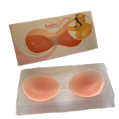 

Adhesive Bra Skin Color Strapless Sticky Invisible Push up Silicone Bra for Evening Dress, Nude, clear and custom color
