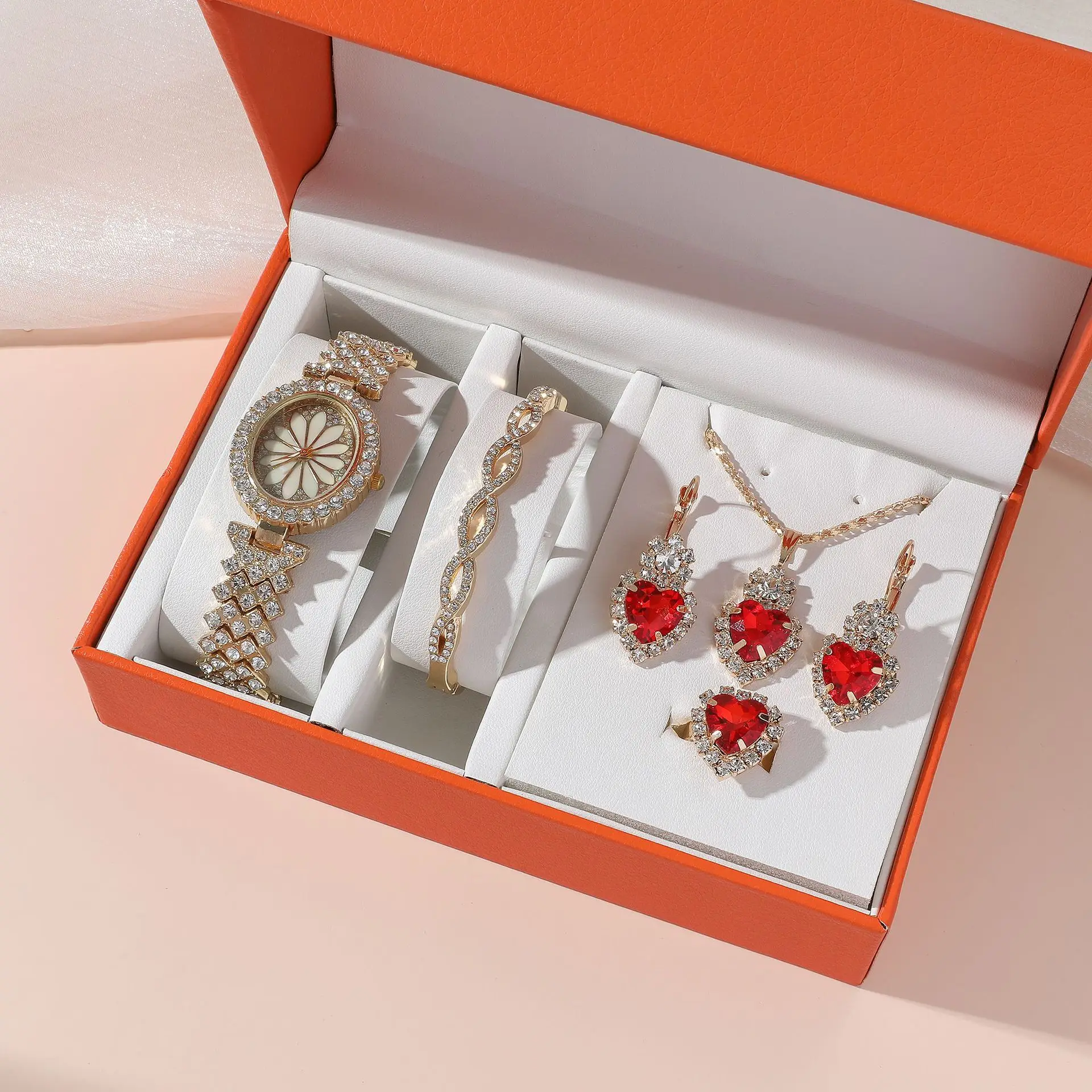 

women luxury diamond wrist watches gift set with bracelet luxus damen uhr relojes de lujo para mujer