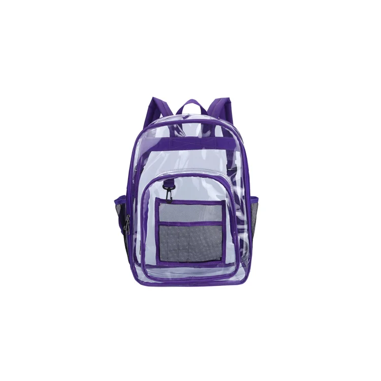 

New design waterproof recyclable Transparent lear fashion Backpack Bag pvc school bag